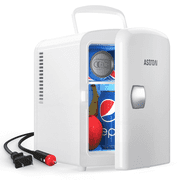 Mini Fridge, 6 Can 4 Liter Portable Electric Cooler, Personal Refrigerator Skincare for Bedroom DC/AC, for Gift